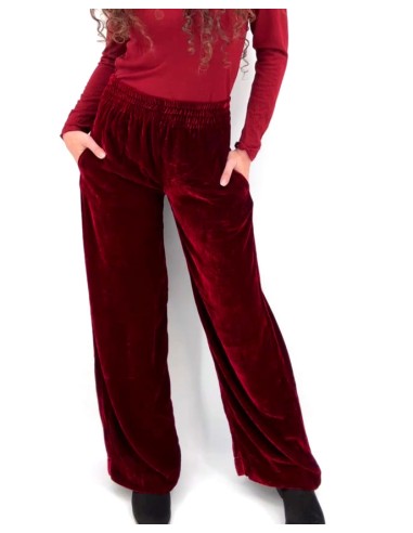 PANTALONE IN VELLUTO DI SETA ED ECOVISCOSA “TEJE”
