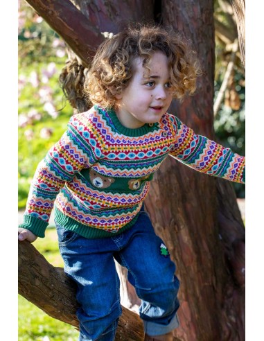 MAGLIONCINO BIMBO IN COTONE BIOLOGICO "FAIRISLE...