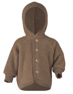 GIACCA/GIUBBOTTO BIMBI IN PILE DI LANA MERINO - NOCE 2