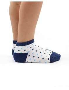 CALZINI CORTI BAMBINI IN BAMBU "MIX POIS" - BIANCO