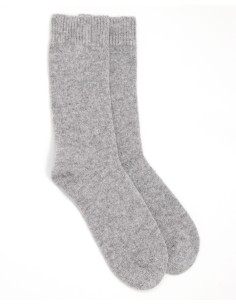 CALZINO UOMO IN LANA D'AGNELLO E COTONE BIOLOGICO - GRIGIO