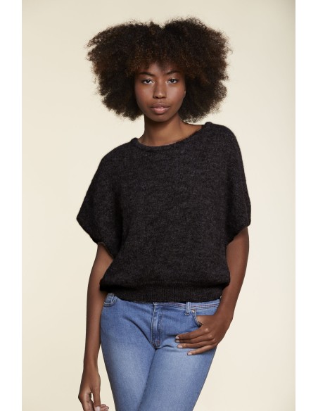 PULL SMANICATO IN 100% BABY ALPACA "AUBE"