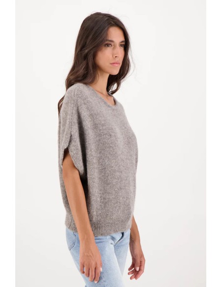 PULL SMANICATO IN 100% BABY ALPACA "AUBE"