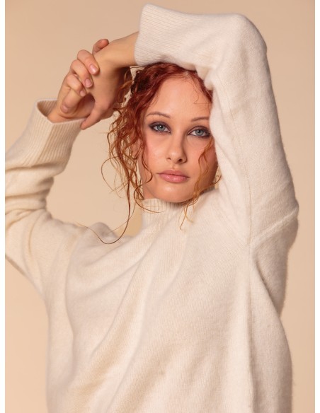 MAGLIONE CHUNKY IN 100% CASHMERE SPAZZOLATO "CAMILLA"