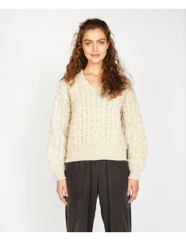 MAGLIONE IN LANA IRLANDESE E CASHMERE A V...