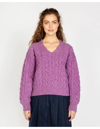 MAGLIONE IN LANA IRLANDESE E CASHMERE A V...