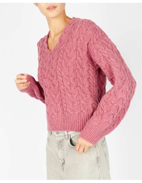 MAGLIONE IN LANA IRLANDESE E CASHMERE A V "HAPPENNY"