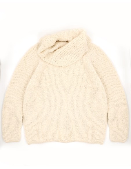 MAGLIONE COLLO MORBIDO IN  BABY ALPACA, SETA E LINO "ASTURIAS"