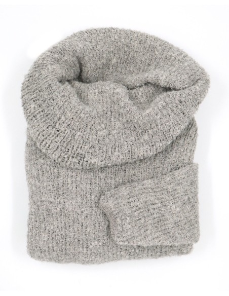 MAGLIONE COLLO MORBIDO IN  BABY ALPACA, SETA E LINO "ASTURIAS"