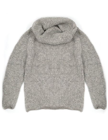 MAGLIONE COLLO MORBIDO IN  BABY ALPACA, SETA E LINO "ASTURIAS"