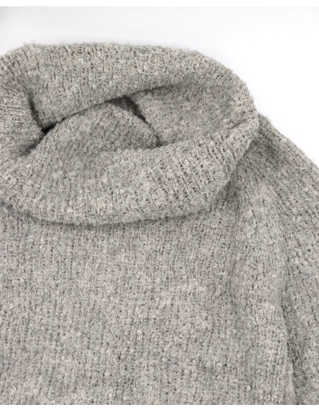 MAGLIONE COLLO MORBIDO IN  BABY ALPACA, SETA E LINO "ASTURIAS"