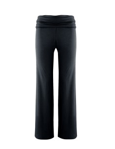 PANTALONE AMPIO IN BAMBU' CON FASCIA IN VITA - NERO 2