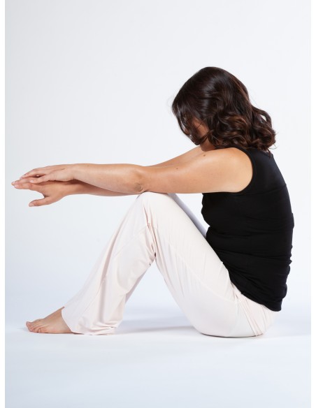 PANTALONE AMPIO IN BAMBU' CON FASCIA IN VITA