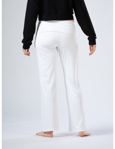 PANTALONE AMPIO IN BAMBU' CON FASCIA IN VITA