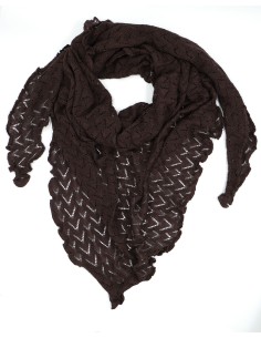 STOLA TRIANGOLARE IN LANA MERINO "SUSI" - MARRONE