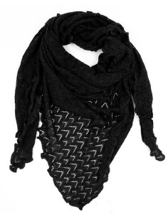 STOLA TRIANGOLARE IN LANA MERINO "SUSI" - NERO