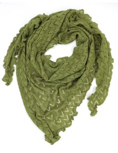 STOLA TRIANGOLARE IN LANA MERINO "SUSI" - VERDE 2