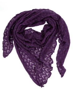 STOLA TRIANGOLARE IN LANA MERINO "SUSI" - VIOLA