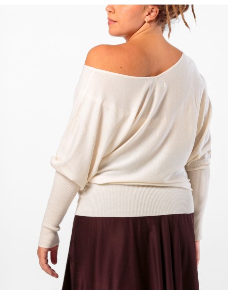 MAGLIA SCOLLO "V" CASHMIRETTA IN SETA E CASHMERE "ELISA"