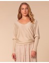 MAGLIA SCOLLO "V" CASHMIRETTA IN SETA E CASHMERE "ELISA"