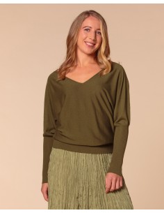 MAGLIA SCOLLO "V" CASHMIRETTA IN SETA E CASHMERE "ELISA"... 2