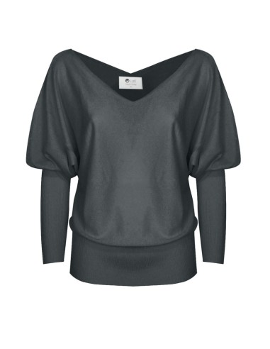 MAGLIA SCOLLO "V" CASHMIRETTA IN SETA E...