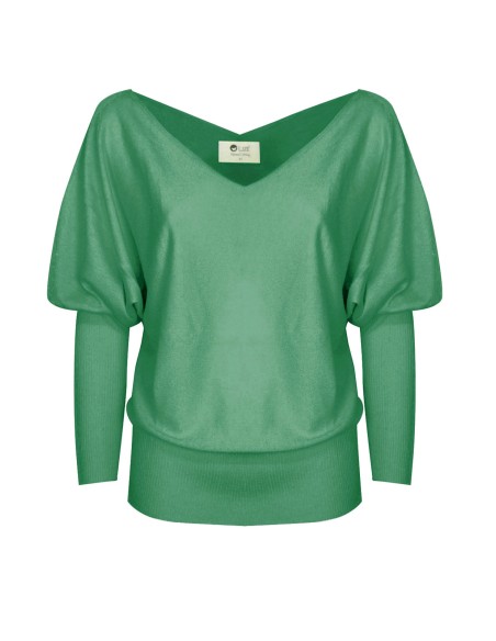 MAGLIA SCOLLO "V" CASHMIRETTA IN SETA E CASHMERE "ELISA"
