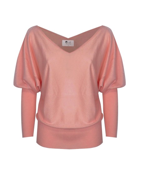 MAGLIA SCOLLO "V" CASHMIRETTA IN SETA E CASHMERE "ELISA"