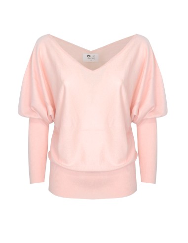 MAGLIA SCOLLO "V" CASHMIRETTA IN SETA E...