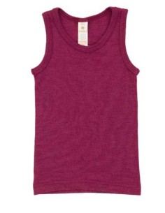 CANOTTA BAMBINI IN LANA-SETA - PRUGNA