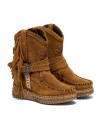 STIVALE INDIANINO CON FRANGE IN PELLE SCAMOSCIATA "ARYA"
