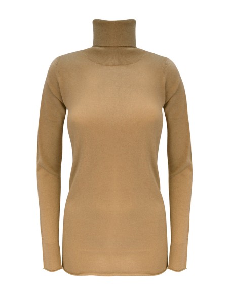 CASHMIRETTA COLLO ALTO IN SETA E CASHMERE "ELENA"