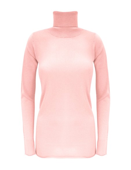 CASHMIRETTA COLLO ALTO IN SETA E CASHMERE "ELENA"