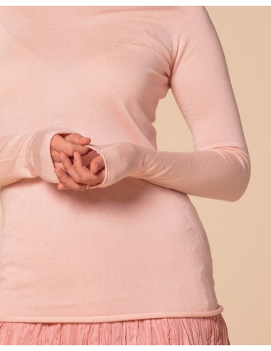 CASHMIRETTA COLLO ALTO IN SETA E CASHMERE "ELENA"