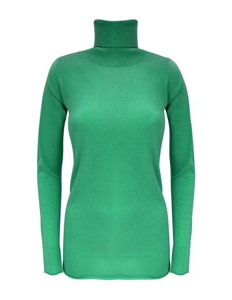 CASHMIRETTA COLLO ALTO IN SETA E CASHMERE "ELENA"