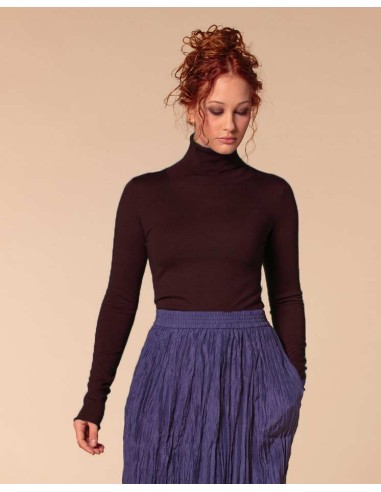 CASHMIRETTA COLLO ALTO IN SETA E CASHMERE "ELENA"