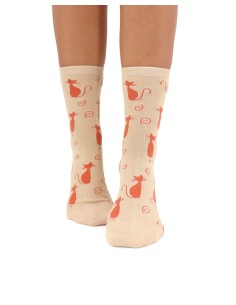 CALZINI IN BAMBU' "GATTI" - BEIGE 2