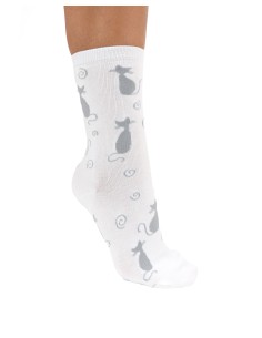 CALZINI IN BAMBU' "GATTI" - BIANCO