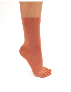 CALZINI IN BAMBU' 5 DITA - TERRACOTTA