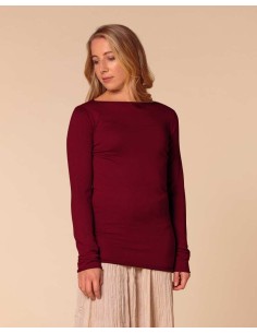 MAGLIA CASHMIRETTA IN SETA E CASHMERE "GRETA" - BORDEAUX
