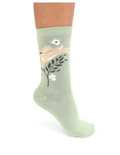 CALZINI IN BAMBU' "ANIMALI DEL BOSCO" - SALVIA