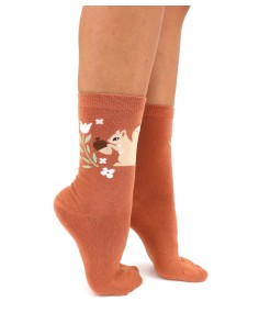 CALZINI IN BAMBU' "ANIMALI DEL BOSCO" - TERRACOTTA 2