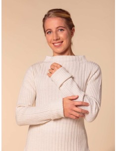 MAXI PULL KIMONO IN 100% LANA MERINO "GLORIA" - BIANCO 2