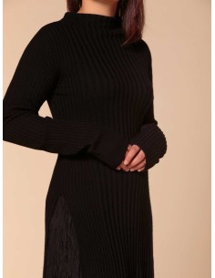 MAXI PULL KIMONO IN 100% LANA MERINO "GLORIA" - NERO 2