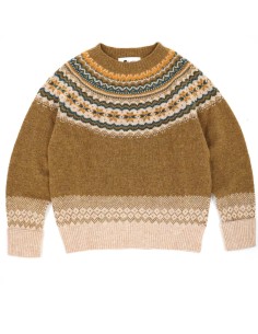 MAGLIONE SCOZZESE IN LANA VERGINE "FAIR ISLE" - VERDE