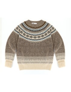 MAGLIONE SCOZZESE IN LANA VERGINE "FAIR ISLE" - CORDA