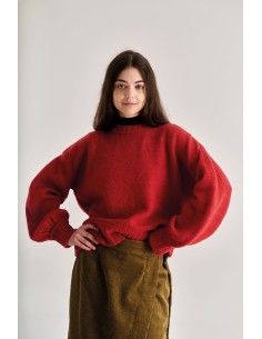 MAGLIONE DONNA IN LANA D'AGNELLO "PALOMA" - ROSSO