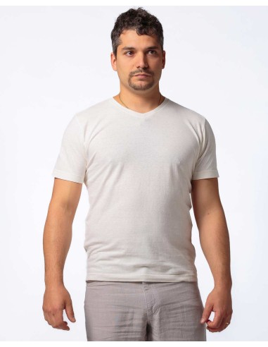 T-SHIRT UOMO SCOLLO V IN CANAPA