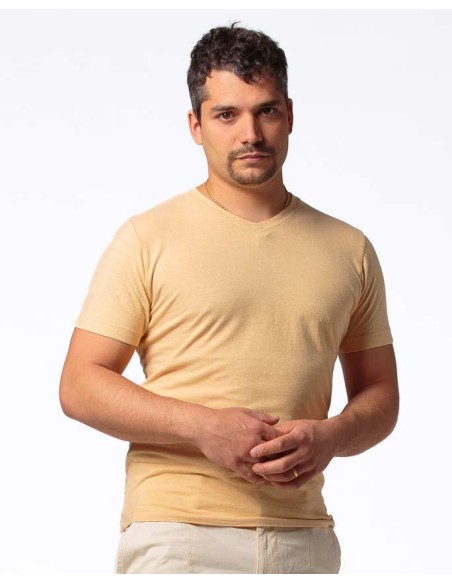 T-SHIRT UOMO SCOLLO V IN CANAPA