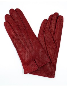 GUANTO IN PELLE E CASHMERE DONNA "POINTELLE" - BORDEAUX 2